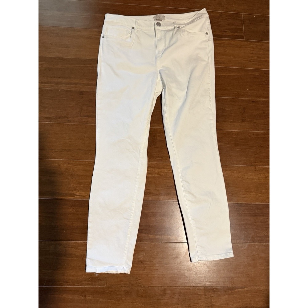 LOFT Womens Modern Straight Skinny Ankle White Jeans Women's Size 8